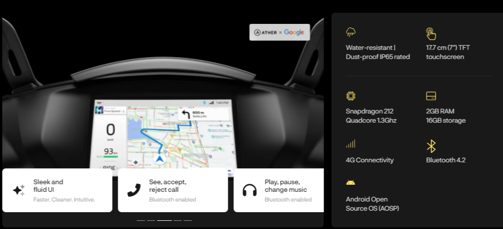 Ather 450x google maps feature