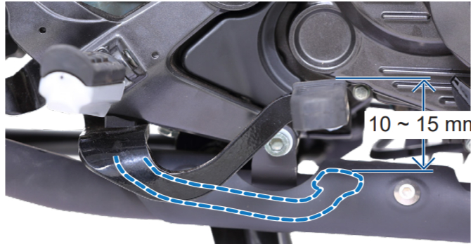 free play of the brake pedal 10-15mm tvs raider