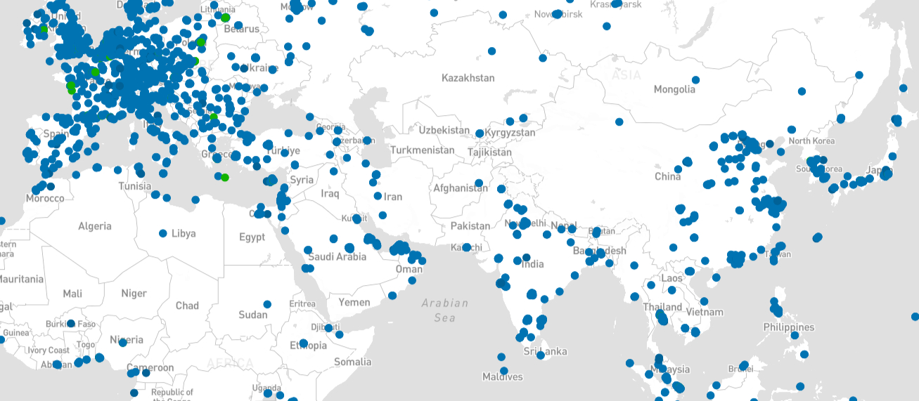 Data Center Map indian data center density