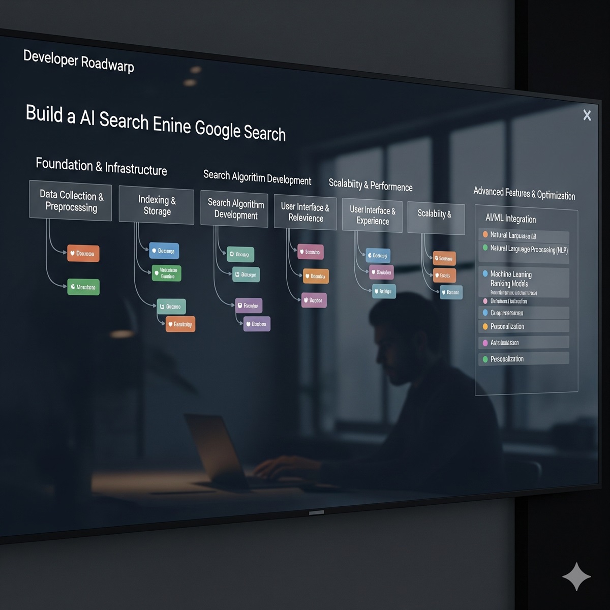 create building AI search engine like Google Search developer roadmap